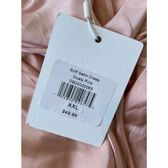 NWT $49.99 DownEast Tiered Midi Dress XXL Soft Satin Ruffle Trim Short Sleeve - Picture 3 of 8